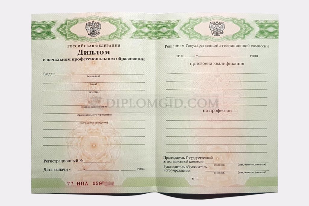 диплом о начальном профессиональном образовании механика